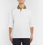 Bottega Veneta - Contrast-Tipped Organic Cotton-Piqué Polo Shirt - White