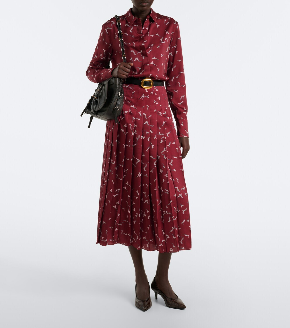 Altuzarra Monti printed pleated midi skirt