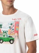 MC2 Saint Barth Man Cotton T-shirt With Placed Print And Surfinusa Embroidery