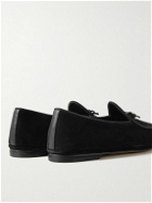 Rubinacci - Marphy Suede-Trimmed Full-Grain Leather Tasselled Loafers - Black