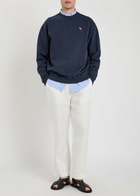 Forét Embroidered Cotton Sweatshirt Navy