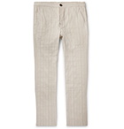 Oliver Spencer - Beckford Striped Linen and Cotton-Blend Jacquard Trousers - Sand