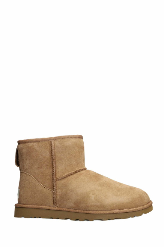 Photo: UGG Classic Mini Low Heels Ankle Boots In Leather Color Suede