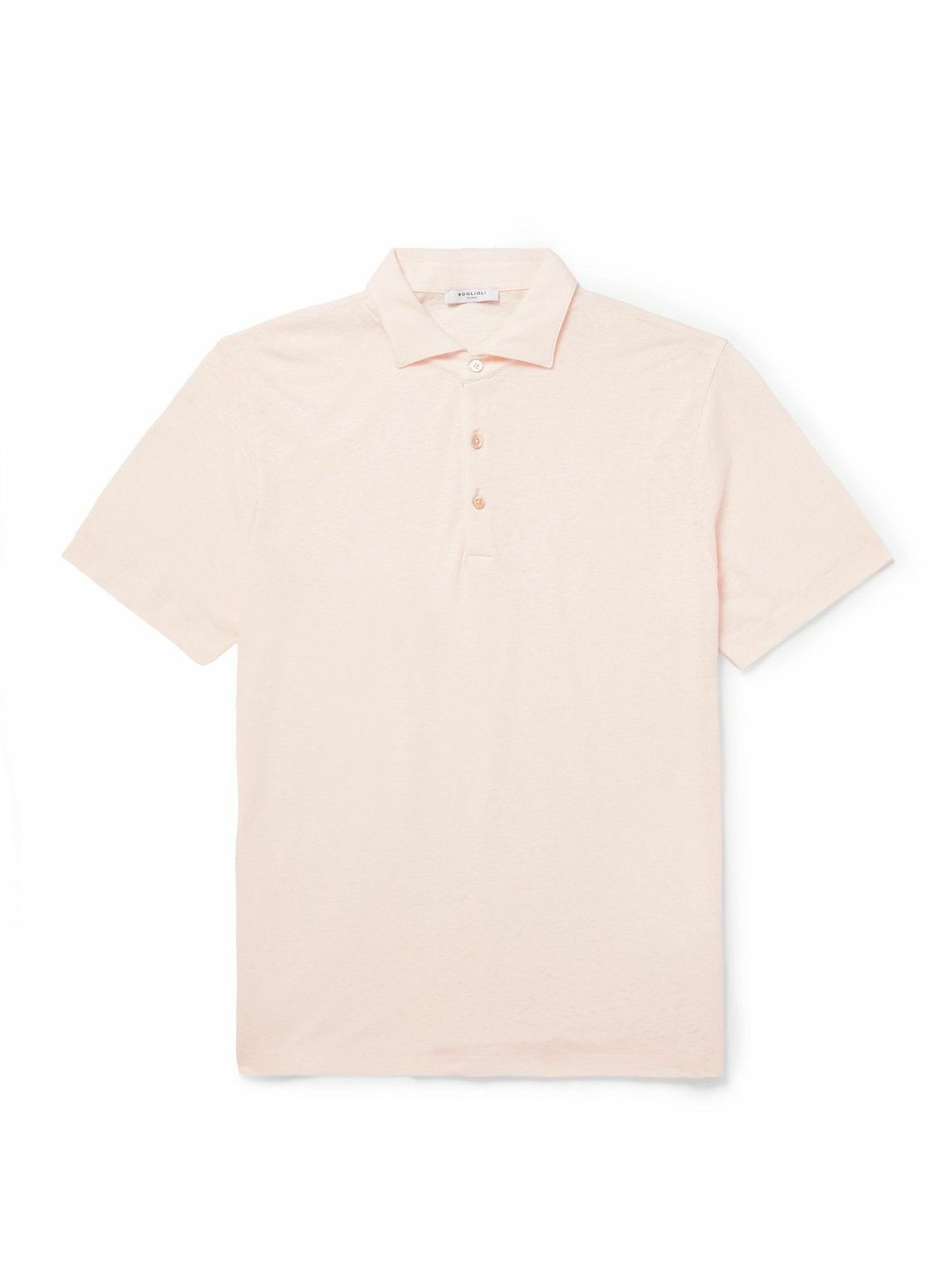 Boglioli - Cotton and Linen-Blend Polo Shirt - Orange