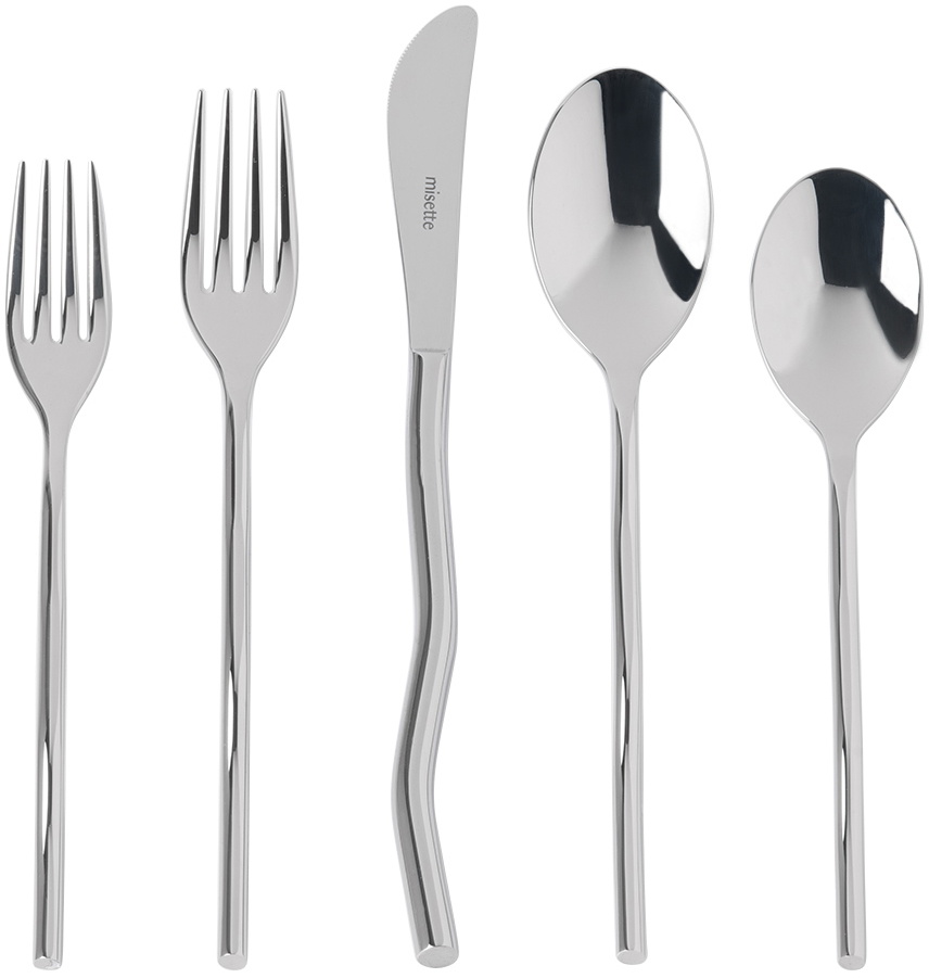 Misette Silver Squiggle Flatware Set, 5 pcs