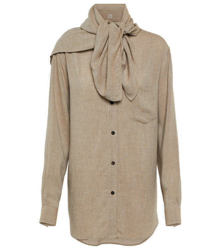 Photo: Toteme Scarf-collar mélange shirt