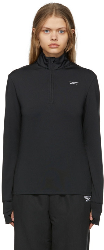 Photo: Reebok Classics Black Running 1/4 Zip-Up