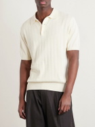 Hartford - Pointelle-Knit Cotton Polo Shirt - Neutrals