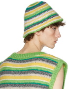 A Personal Note Green Striped Beanie