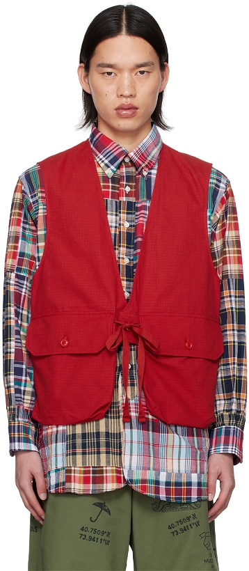 Photo: Engineered Garments Red Flap Pocket Vest