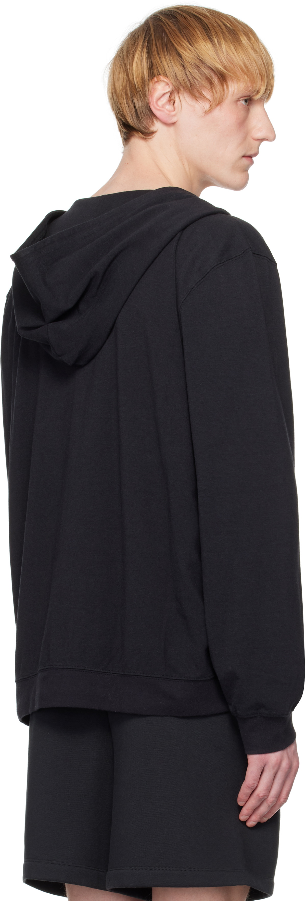 SKIMS Black Jersey Lounge Zip Up Hoodie