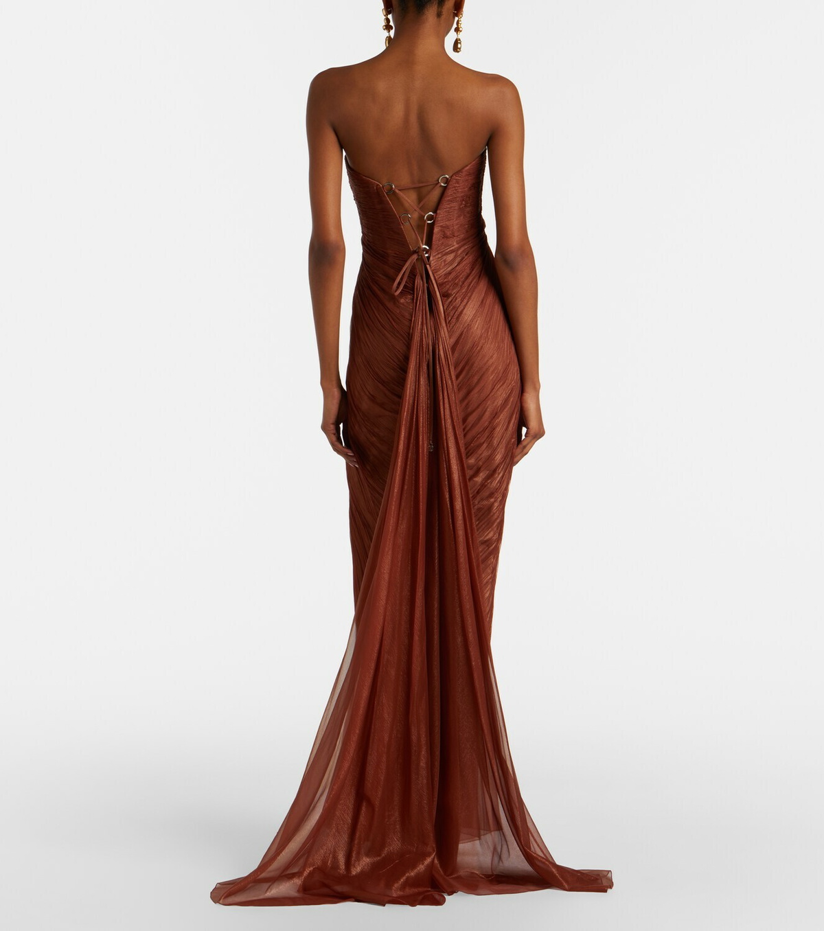 Maria Lucia Hohan Rachel draped silk muslin bustier gown