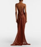 Maria Lucia Hohan Rachel draped silk muslin bustier gown