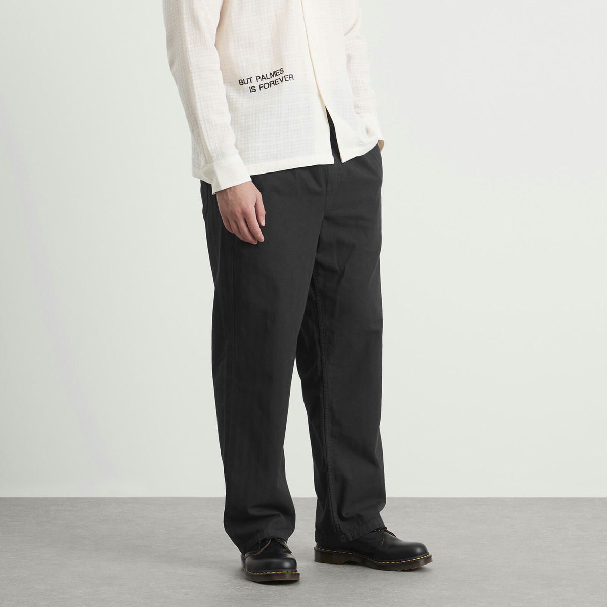 Palmes Men's Lucien Herringbone Trousers in Black
