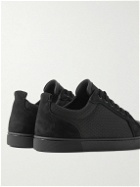 Christian Louboutin - Louis Junior Suede and Leather-Trimmed Ripstop Sneakers - Black