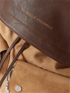 Brunello Cucinelli - Leather-Trimmed Suede Backpack
