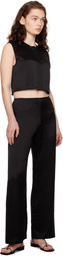 LESET Black Barb Wide Leg Lounge Pants