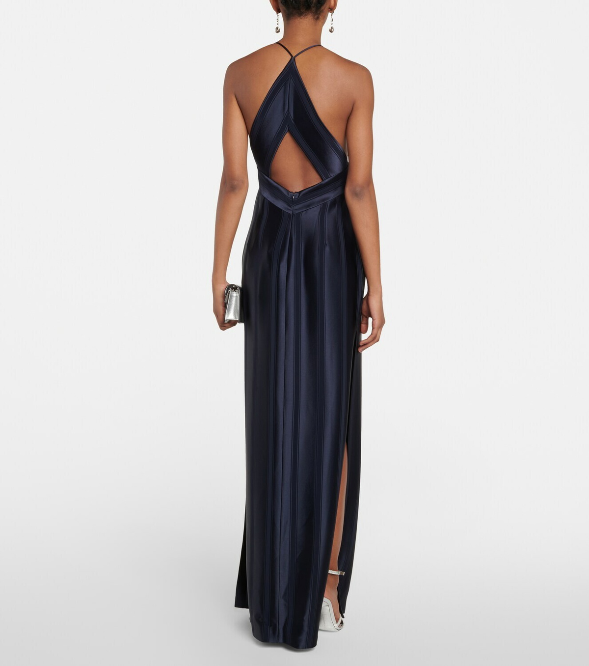 Galvan Prism striped satin maxi dress Galvan Galvan Prism striped satin maxi dress Galvan