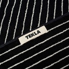 Tekla Fabrics Organic Terry Bath Towel in Black Stripes
