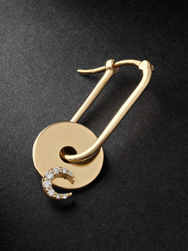 Photo: Foundrae - Crescent Gold Diamond Single Earring