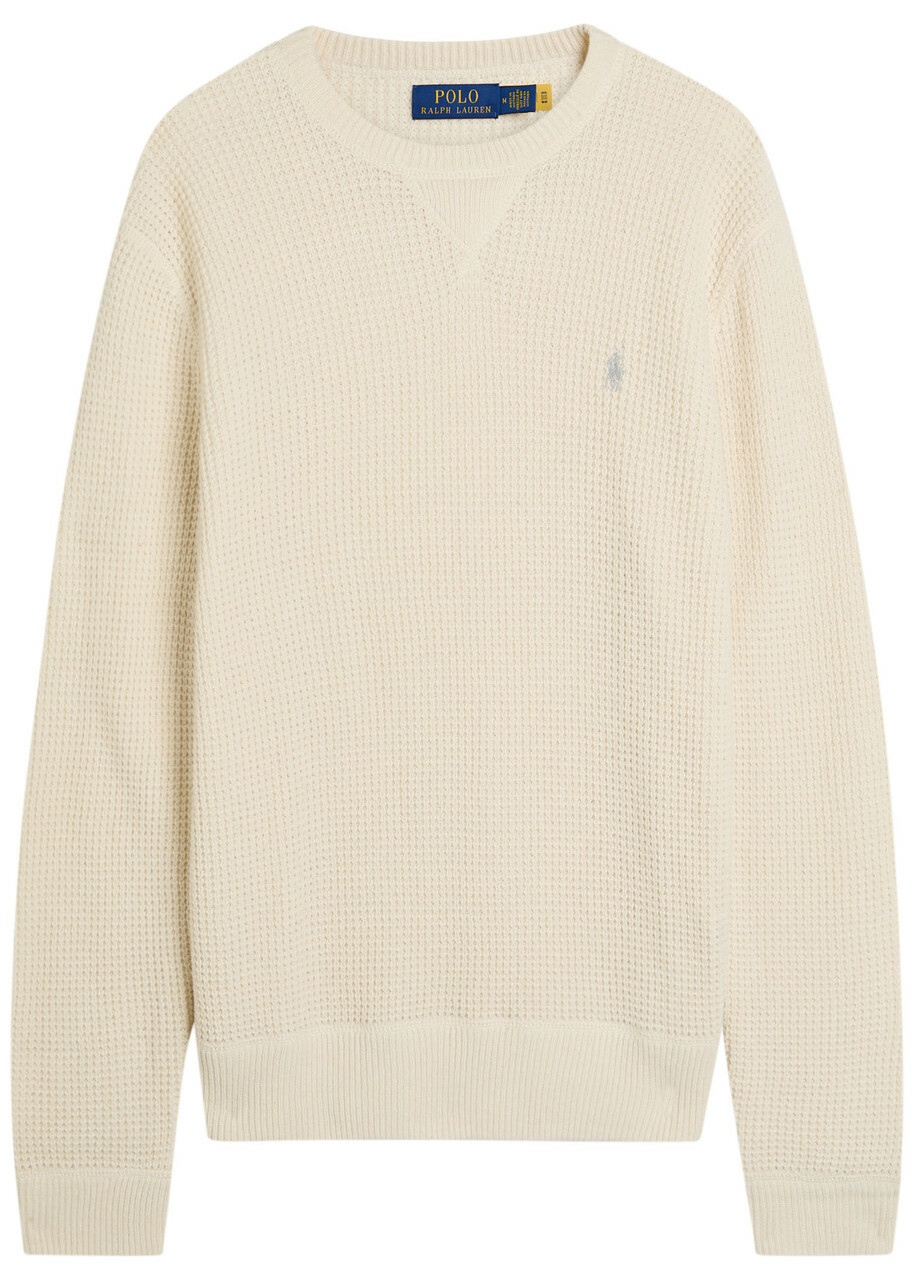 Polo Ralph Lauren Waffle-knit Wool-blend Jumper Cream