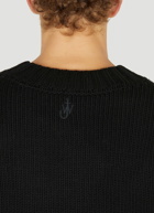 Oversized Swan Knitted Sweater in Black