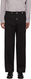 Tondolo Black Simple Workwear Trousers
