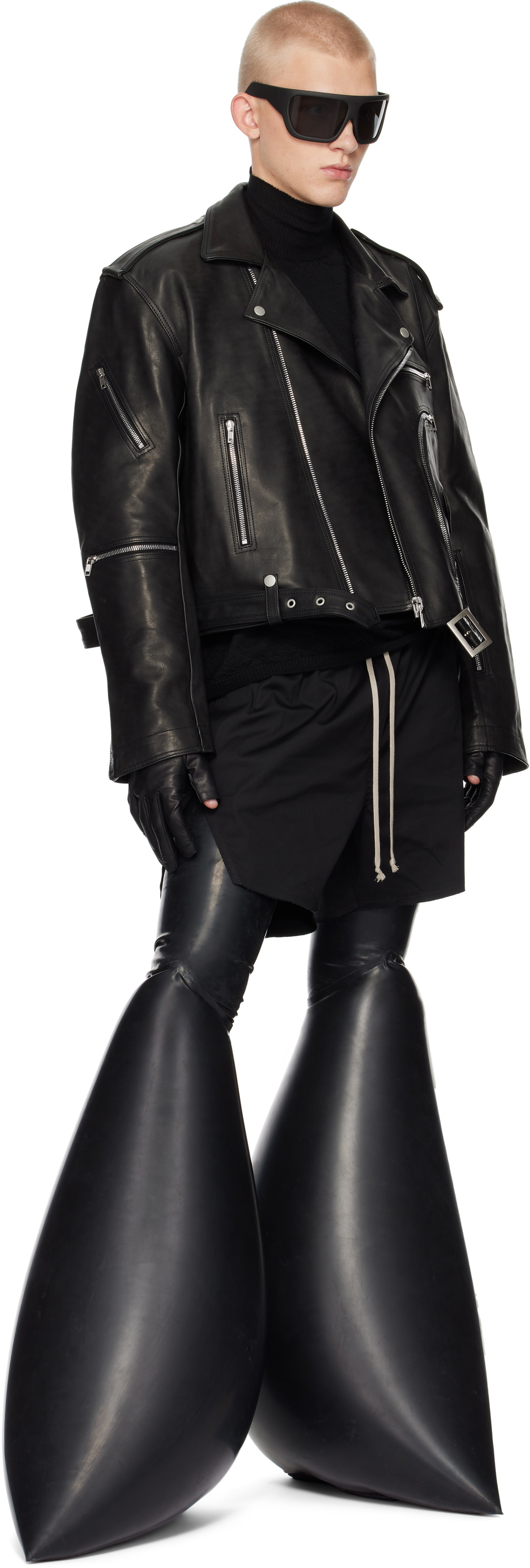 Rick Owens Black Porterville Cropped Jumbo Bauhaus Stooges