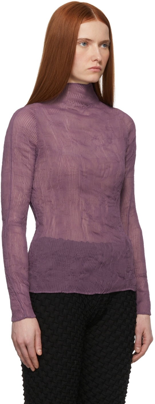 その他 ISSEY MIYAKE - ISSEY MIYAKE CHIFFON TWIST 1 PURPLE Issey Miyake Purple Chiffon Twist 1 Top Issey Miyake Men