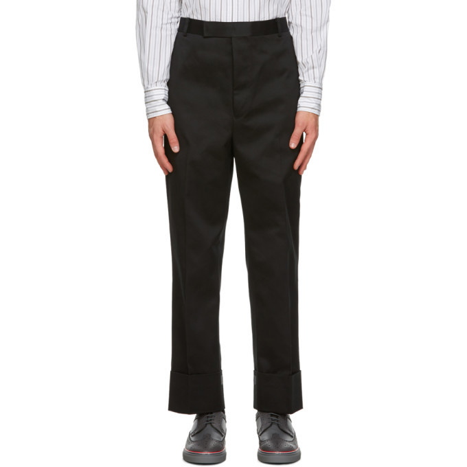 Photo: Thom Browne Black Twill Tipping Trousers