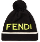 Fendi - Logo-Jacquard Wool Beanie - Black