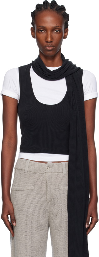 Photo: Aya Muse Black Scarf Scoop Tank Top