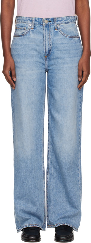 Photo: rag & bone Blue Logan Wide-Leg Jeans