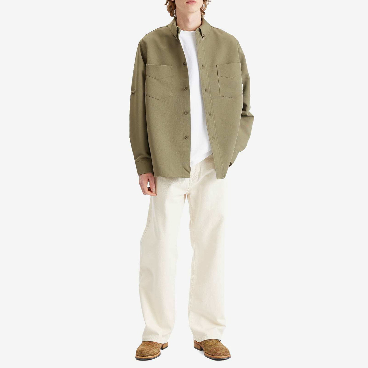 Róhe Men's Utility Overshirt in Sage
