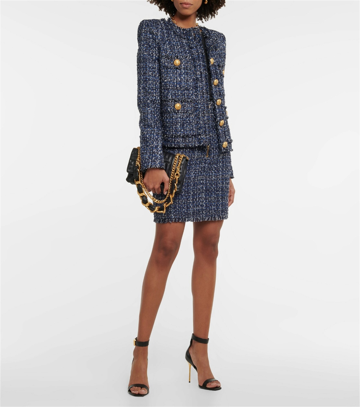 Balmain - High-rise tweed miniskirt Balmain
