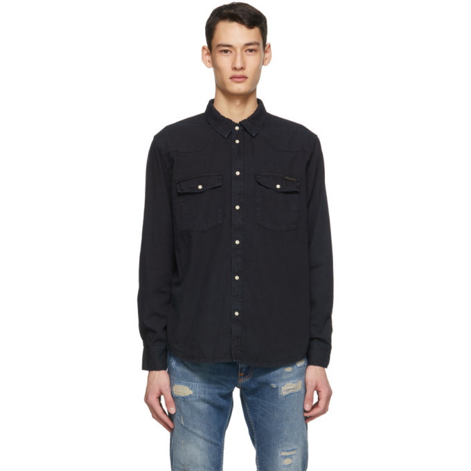 Photo: Nudie Jeans Black Denim Organic George Shirt