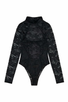 Diesel Bodysuit in nylon lace with open back - Bodysuits Womens in Black
