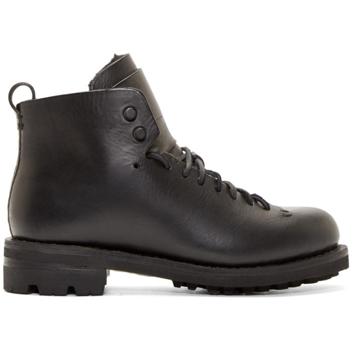 Photo: Feit Black Leather and Wool Hiker Boots 