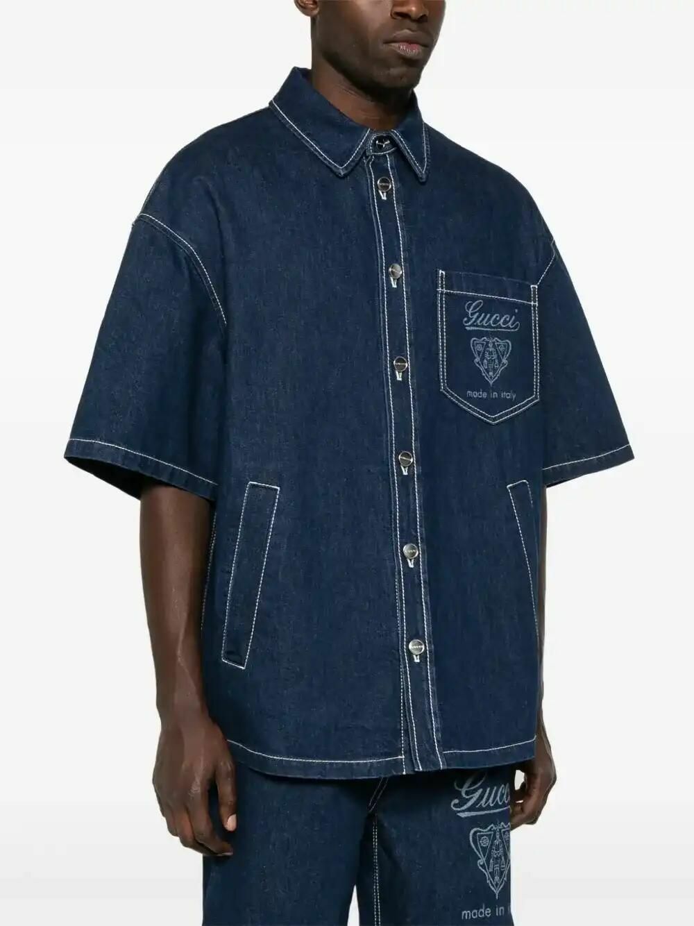 定価13万円　GUCCI デニムシャツ Gucci Lasered Denim Shirt Gucci