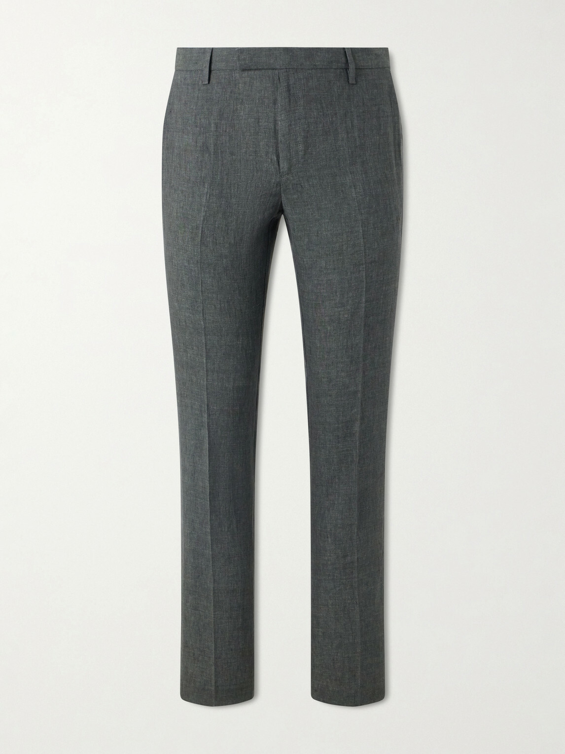 Sunspel - Straight-Leg Pleated Linen Suit Trousers - Green