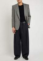 Saint Laurent Checked Wool Blazer Black