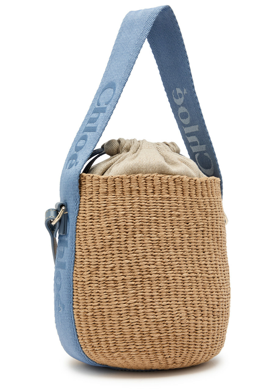 Chloe Woody Raffia Bucket bag - Blue - One Size
