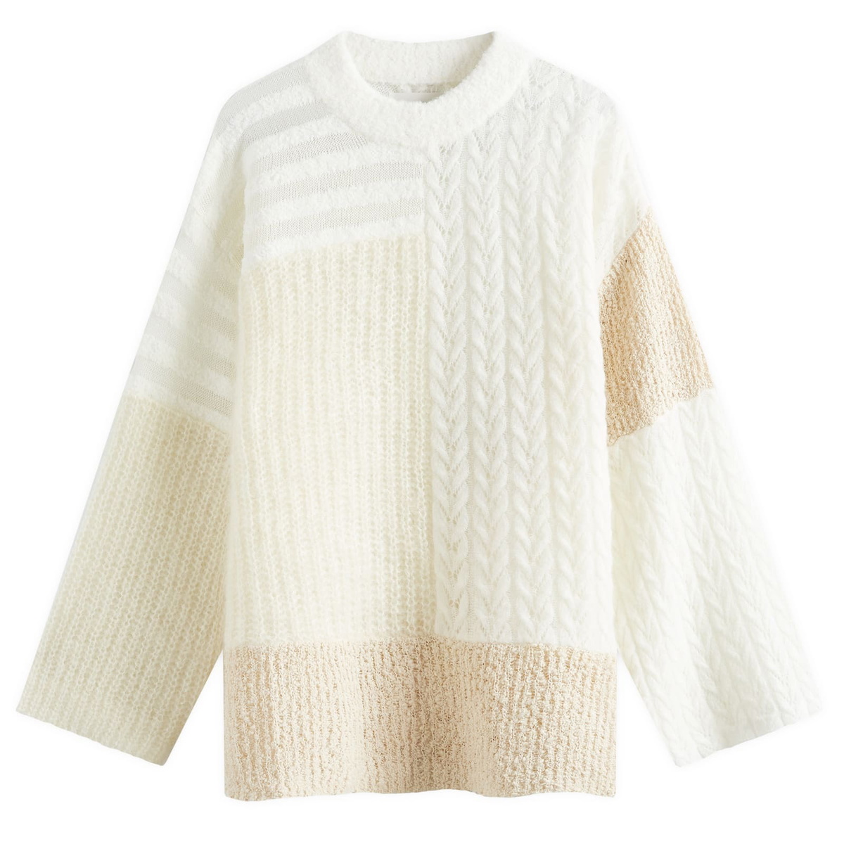 Holzweiler Women's Patchwork Sweater in White Mix Holzweiler