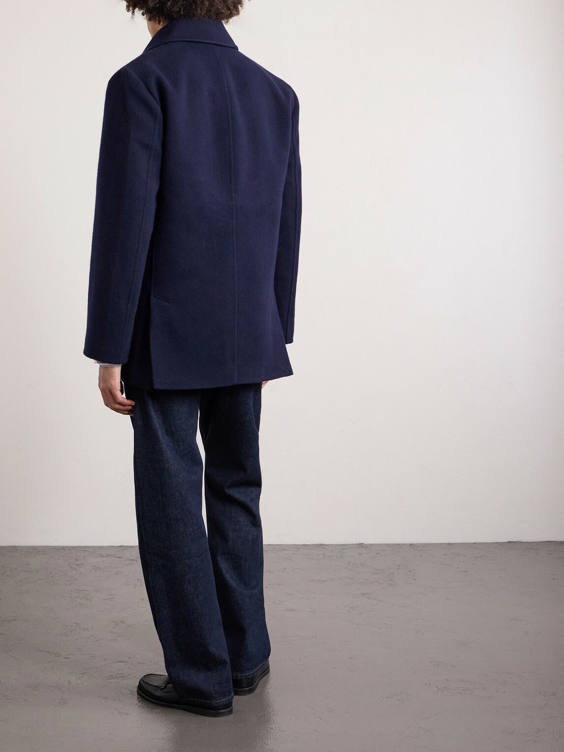 Anderson & Sheppard - Double-Breasted Wool and Cashmere Peacoat - Blue