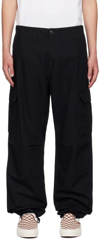 Photo: Carhartt Work In Progress Black Aviation Cargo Pants