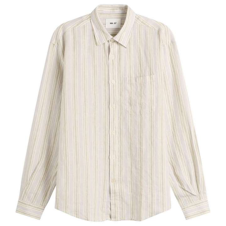 Photo: NN07 Men's Deon Stripe Shirt in Mint Stripe