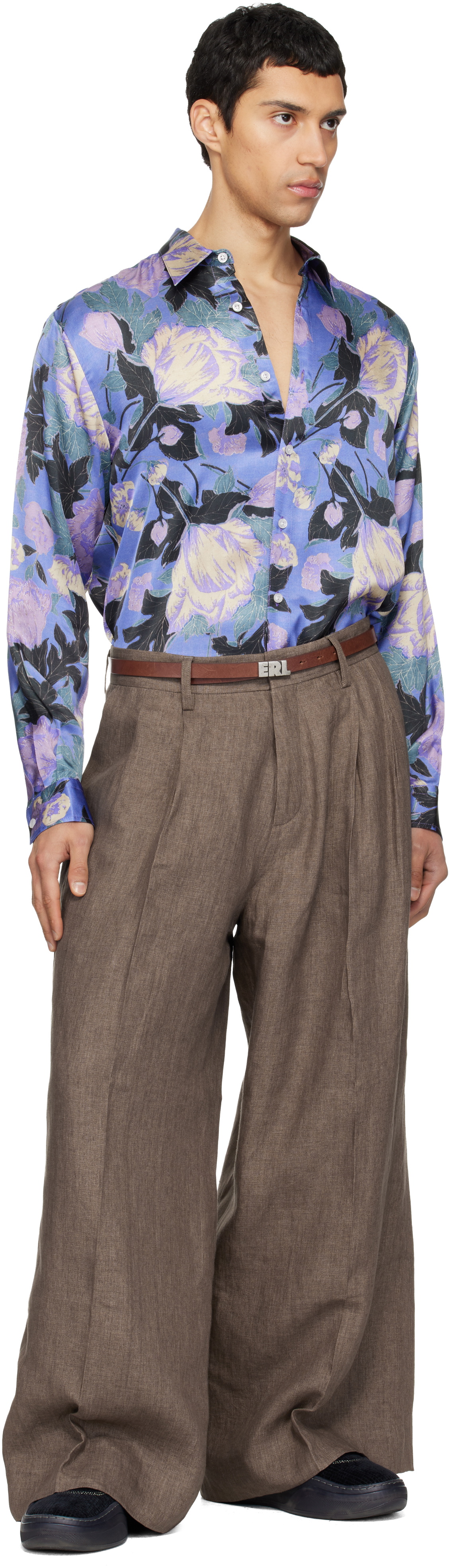 ERL Purple Flowers Shirt