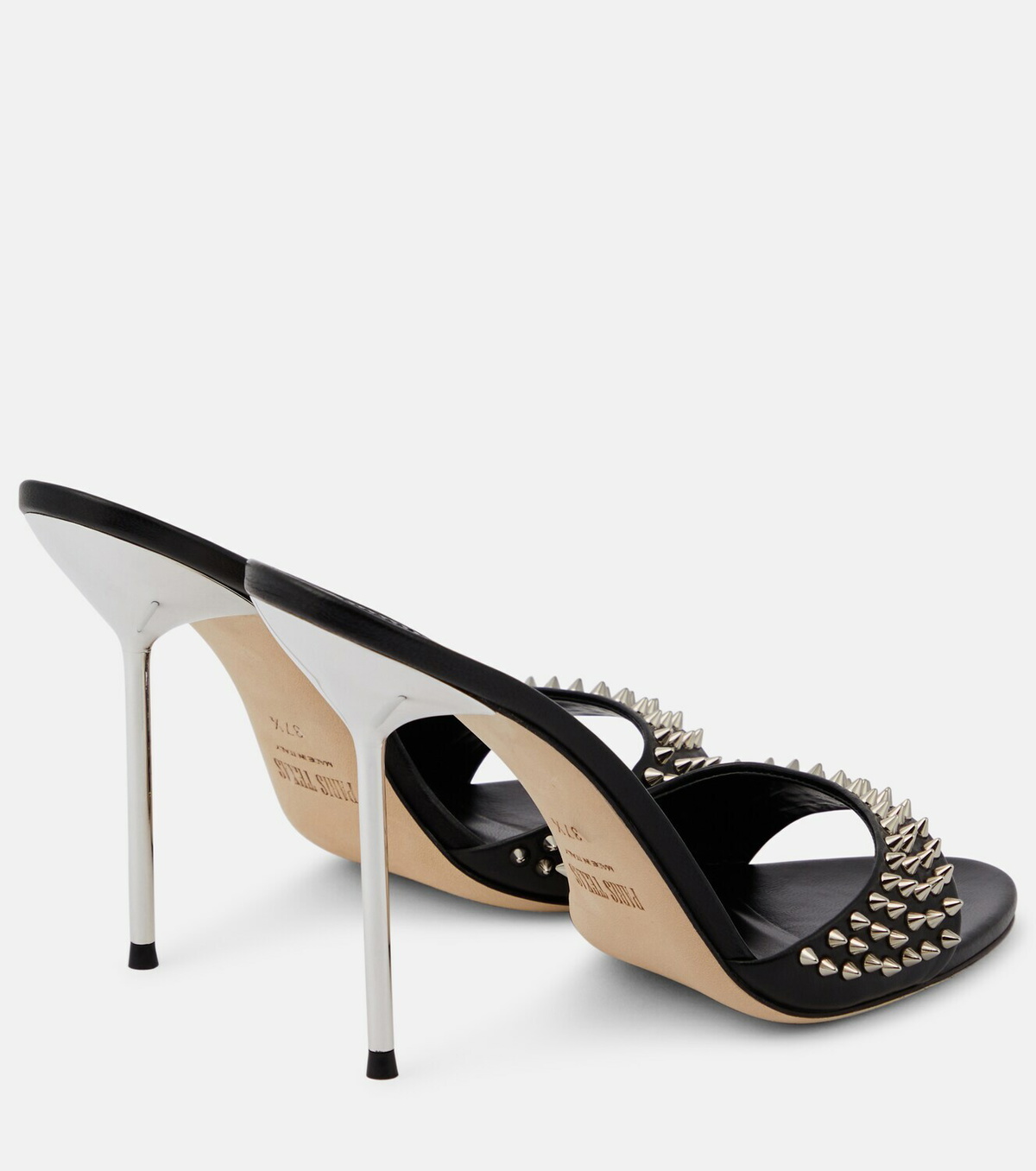 【関税込み】Paris Texas SSENSE限定 シルバー Lidia ミュール Paris Texas Lidia embellished leather mules Paris Texas