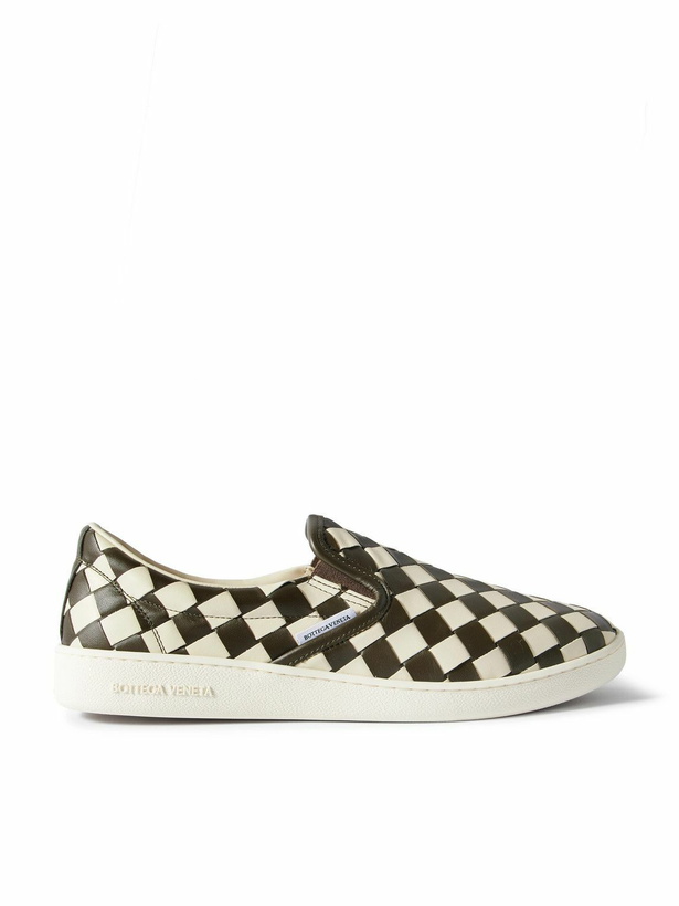Photo: Bottega Veneta - Sawyer Two-Tone Intrecciato Leather Slip-On Sneakers - Neutrals