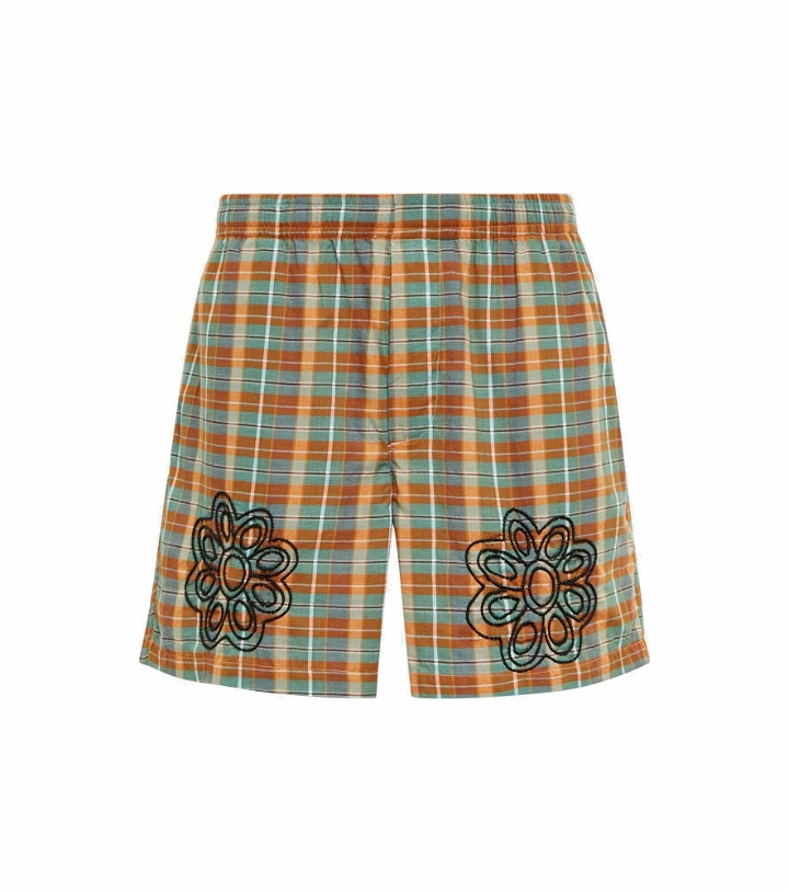Photo: Bode - Madras beaded checked cotton shorts